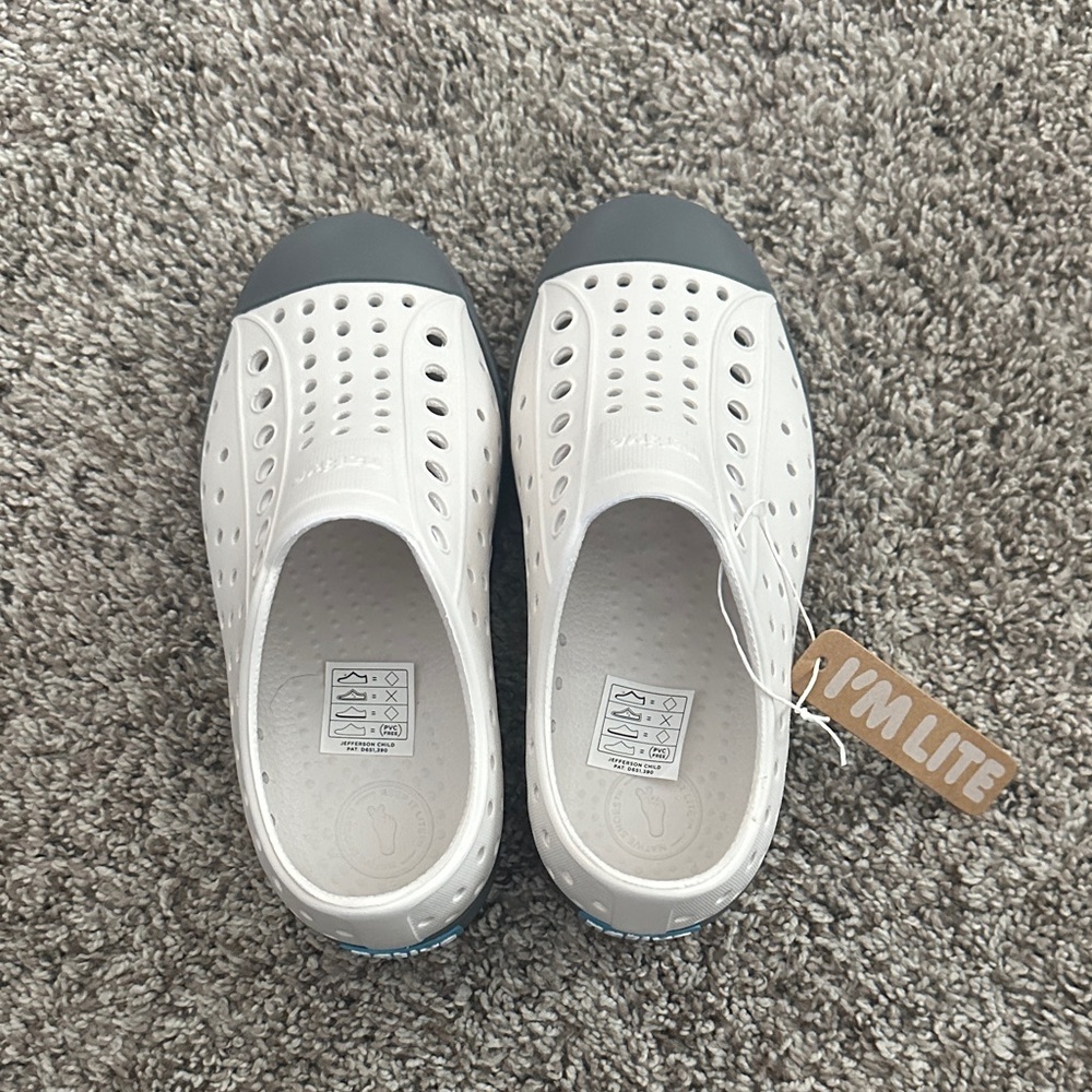 Native Kids White and Gray Shoes